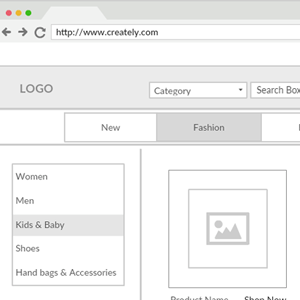 Online Shopping Website Product Page Wireframe